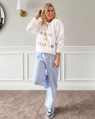 I Believe In Vacation Comfort Color Sweatshirt - Limeberry Designs