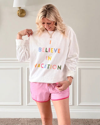 I Believe In Vacation Comfort Color Sweatshirt - Limeberry Designs