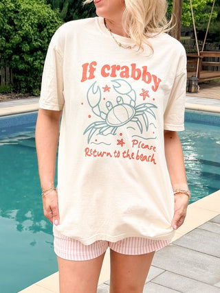 If Crabby Return To The Beach Graphic Comfort Color Tee - Limeberry Designs