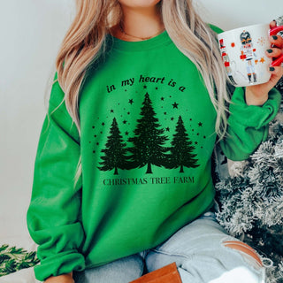 In My Heart Is A Christmas Tree Farm Graphic Sweatshirt - Limeberry Designs