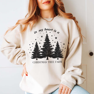 In My Heart Is A Christmas Tree Farm Graphic Sweatshirt - Limeberry Designs