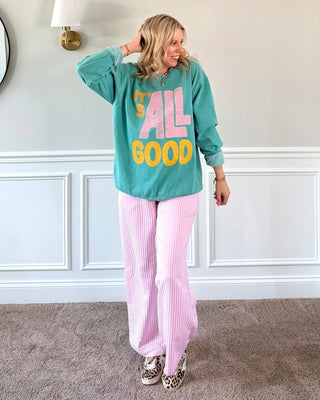 It's All Good Comfort Color Crew Sweatshirt - Limeberry Designs