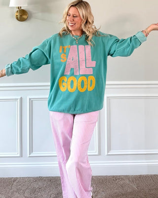 It's All Good Comfort Color Crew Sweatshirt - Limeberry Designs