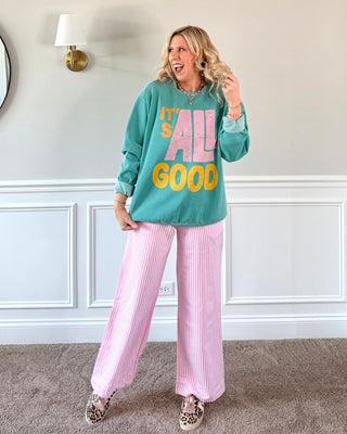 It's All Good Comfort Color Crew Sweatshirt - Limeberry Designs