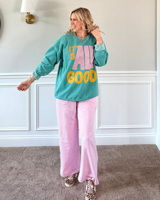 It's All Good Comfort Color Crew Sweatshirt - Limeberry Designs