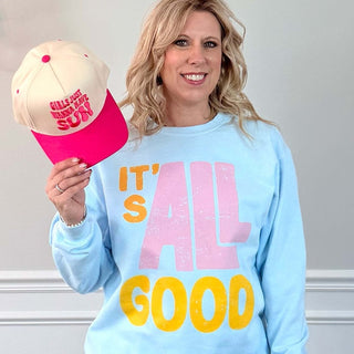 It's All Good Comfort Color Crew Sweatshirt - Limeberry Designs