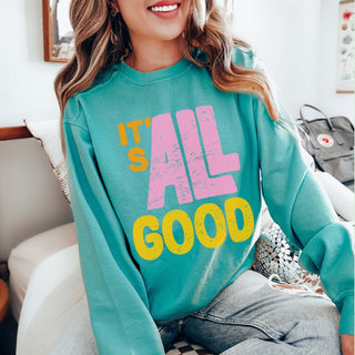 It's All Good Wholesale Comfort Color Crew Sweatshirt - Limeberry Wholesale