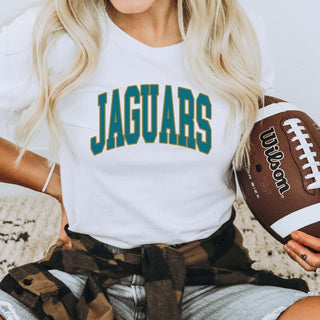 Jaguars Collegiate Letter Bella Graphic Tee - Limeberry Designs