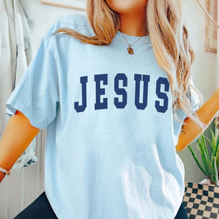 Jesus Collegiate Graphic Comfort Color Tee - Limeberry Designs