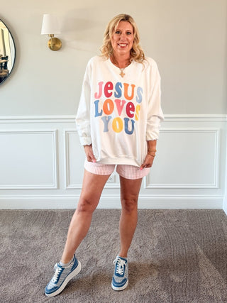 Jesus Loves You Graphic Sweatshirt - Limeberry Designs