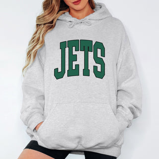 Jets Collegiate Letter Graphic Sweatshirt + Hoodie