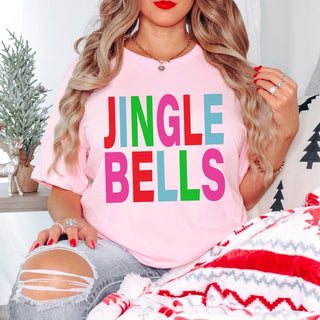 Jingle Bells Colorful Bella Graphic Tee - Limeberry Designs