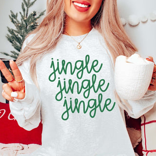 Jingle Jingle Jingle Green Graphic Sweatshirt - Limeberry Designs