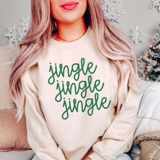 Jingle Jingle Jingle Green Graphic Sweatshirt - Limeberry Designs