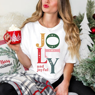 Jolly and Joyful Comfort Color Graphic Tee - Limeberry Designs