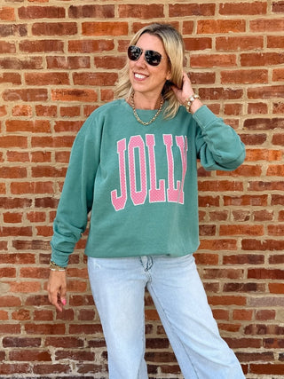 Jolly Pink Polka Dot Comfort Color Sweatshirt - Limeberry Designs
