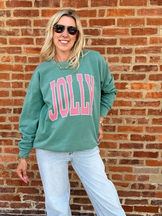 Jolly Pink Polka Dot Comfort Color Sweatshirt - Limeberry Designs