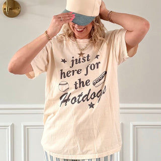 Just Here For The Hotdogs Graphic Comfort Color Tee - Limeberry Designs