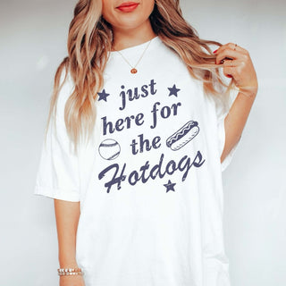 Just Here For The Hotdogs Graphic Comfort Color Tee - Limeberry Designs