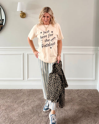 Just Here For The Hotdogs Graphic Comfort Color Tee - Limeberry Designs