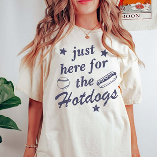 Just Here For The Hotdogs Graphic Comfort Color Tee - Limeberry Designs