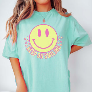 Keep On Smiling Comfort Color Wholesale Tee - Fast Shipping - Limeberry Designs