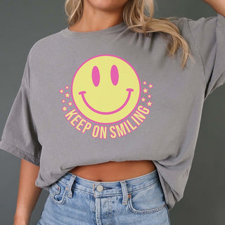 Keep On Smiling Comfort Color Wholesale Tee - Fast Shipping - Limeberry Designs