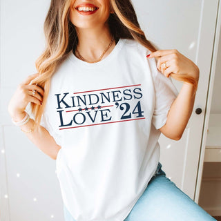 Kindness Love Election 24 Graphic Tee - Limeberry Designs