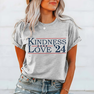 Kindness Love Election 24 Wholesale Graphic Tee - Fast Shipping - Limeberry Designs