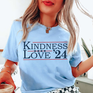 Kindness Love Election 24 Wholesale Graphic Tee - Fast Shipping - Limeberry Designs