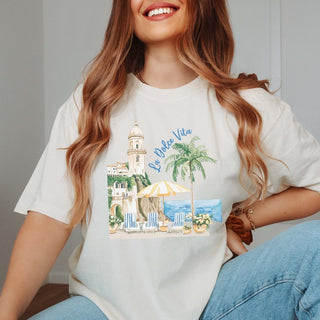La Dolce Vita Beach Scene Comfort Color Tee - Limeberry Designs