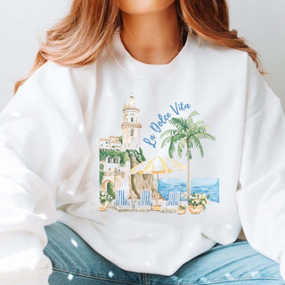 La Dolce Vita Beach Scene Sweatshirt - Limeberry Designs