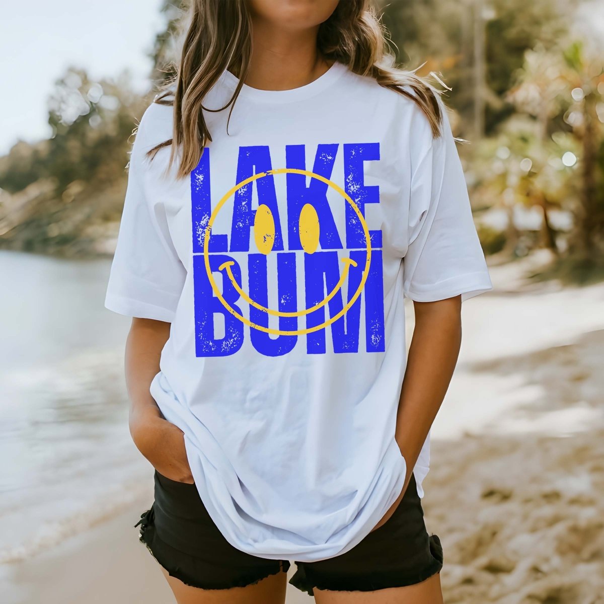 Lake Bum Smile Comfort Color Wholesale Tee - Fast Shipping - Limeberry Designs