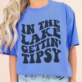 Lake Gettin Tipsy Comfort Color Wholesale Tee - Fast Shipping - Limeberry Designs