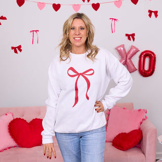 Large Red Bow Bella Crew Sweatshirt - Limeberry Designs