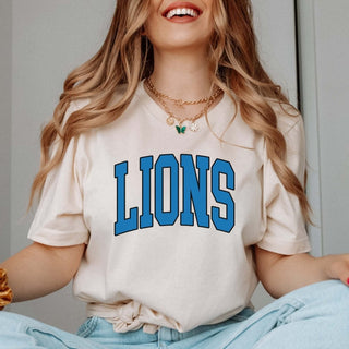 Lions Collegiate Letter Bella Graphic Tee - Limeberry Designs