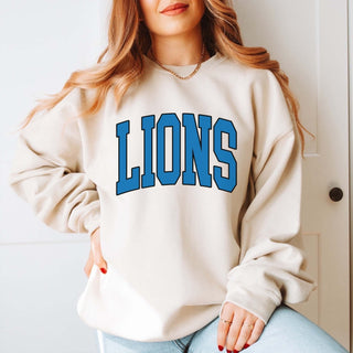 Lions Collegiate Letter Graphic Sweatshirt + Hoodie