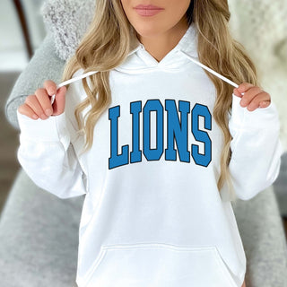 Lions Collegiate Letter Graphic Sweatshirt + Hoodie