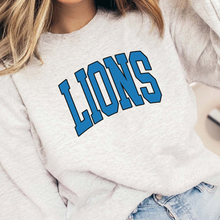 Lions Collegiate Letter Graphic Sweatshirt + Hoodie