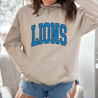 Lions Collegiate Letter Graphic Sweatshirt + Hoodie