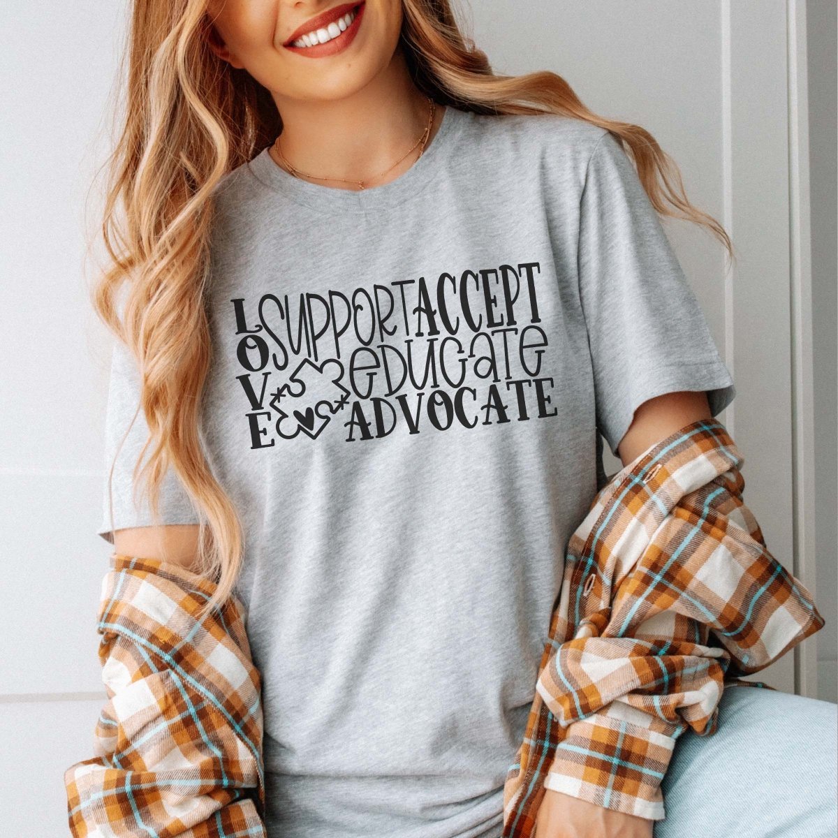 Love Accept Educate Advocate Wholesale Tee - Rapid Shipping - Limeberry Designs