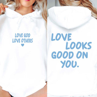 Love God Love Others Wholesale Graphic Hoodie Front & Back - Limeberry Wholesale