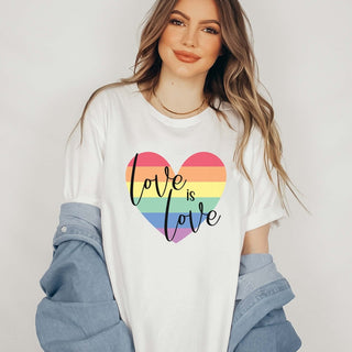 Love Is Love Heart Graphic Wholesale Tee - Fast Shipping - Limeberry Designs