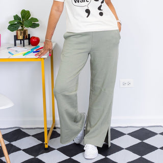 Lux Comfort Risen Lounge Pants with Slit - Limeberry Designs