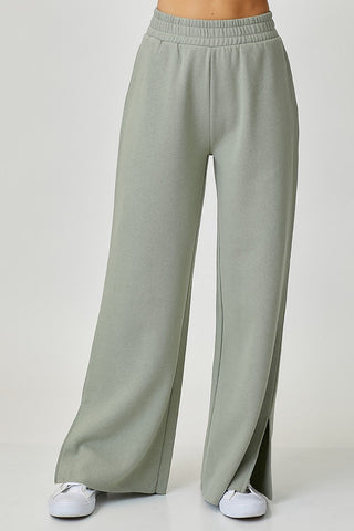 Lux Comfort Risen Lounge Pants with Slit - Limeberry Designs