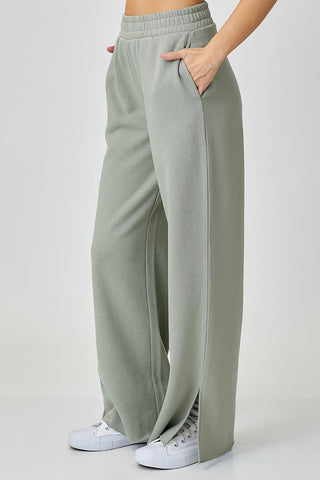 Lux Comfort Risen Lounge Pants with Slit - Limeberry Designs