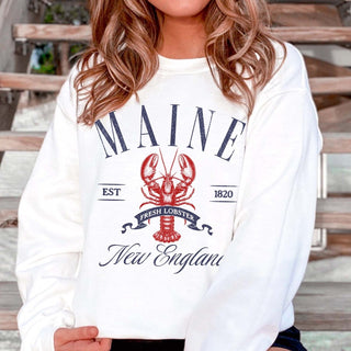 Maine Fresh Lobster Graphic Sweatshirt - Limeberry Designs