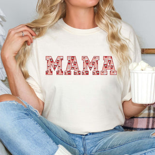 Mama Christmas Coffee Cups Comfort Color Graphic Tee - Limeberry Designs