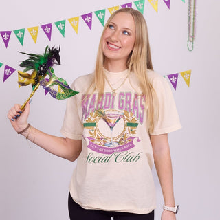 Mardi Gras Social Club Comfort Color Tee - Limeberry Designs