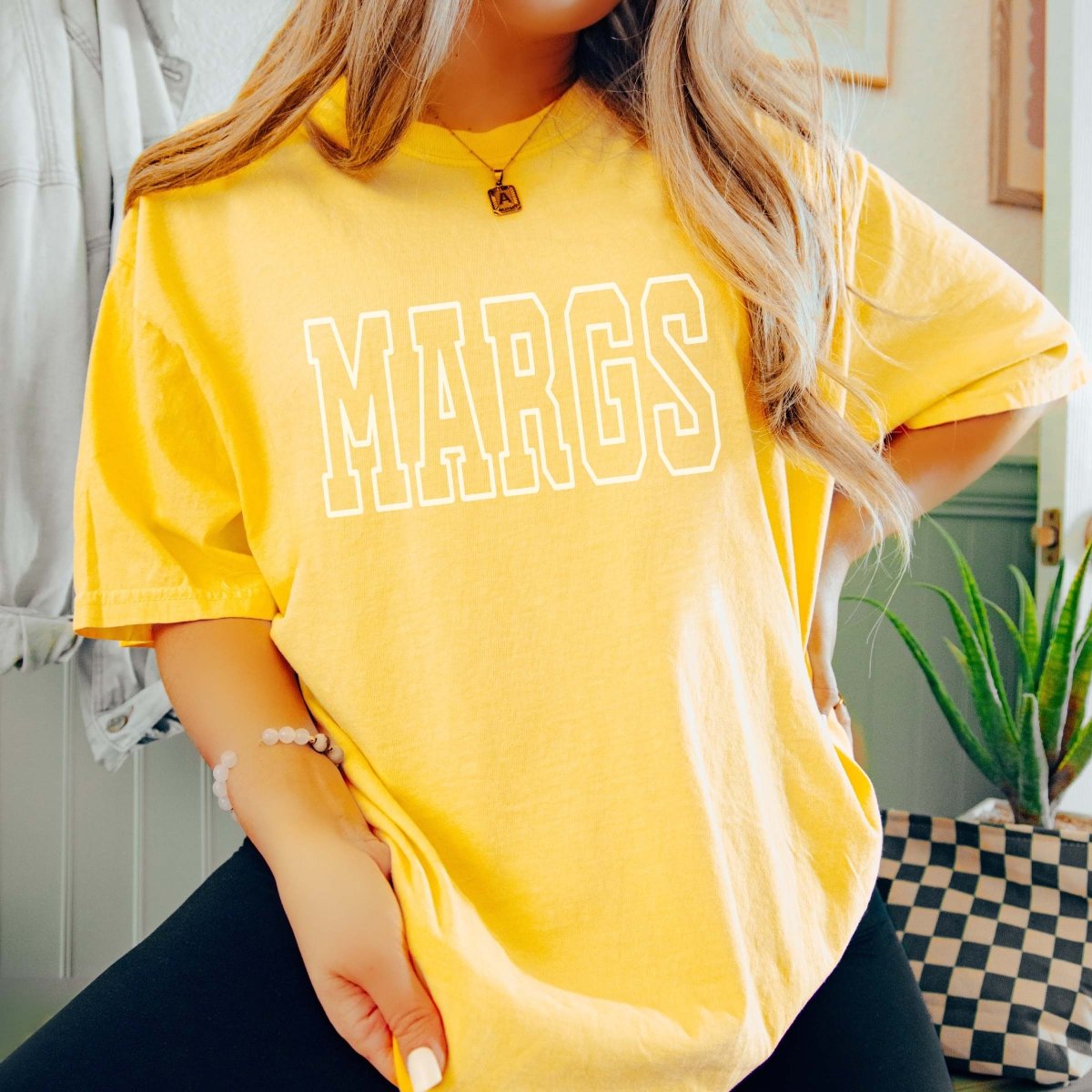 Margs Collegiate Lettering Comfort Color Tee - Limeberry Designs